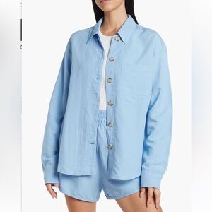 NWOT- Light Blue Linen Collared Shirt